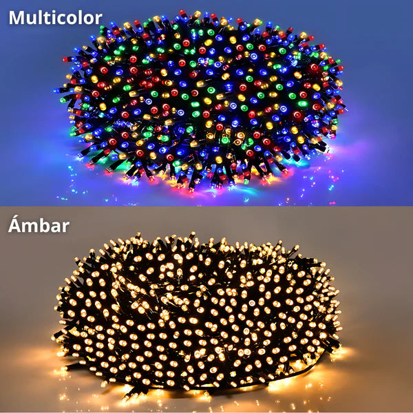 LUCES LED NAVIDEÑAS CON PANEL SOLAR