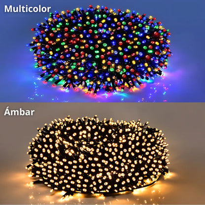 LUCES LED NAVIDEÑAS CON PANEL SOLAR