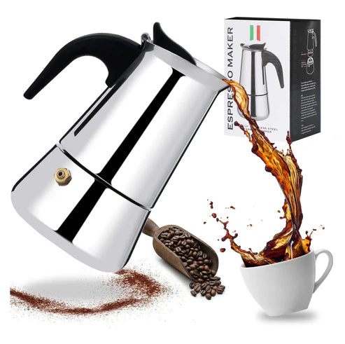 CAFETERA ITALIANA DE ACERO INOXIDABLE