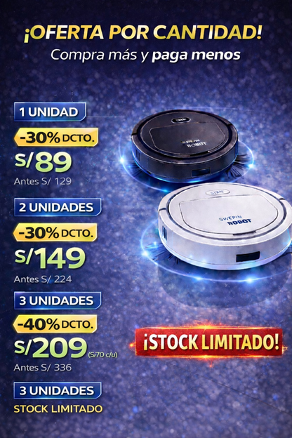 ASPIRADORA ROBOT INTELIGENTE 3 EN 1