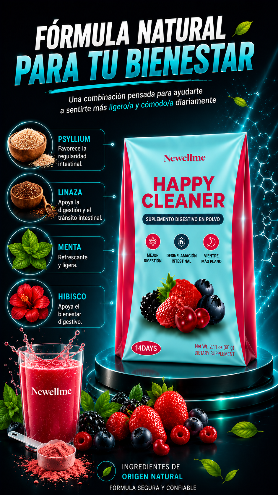 HAPPY CLEANER - Suplemento Digestivo en Polvo ™