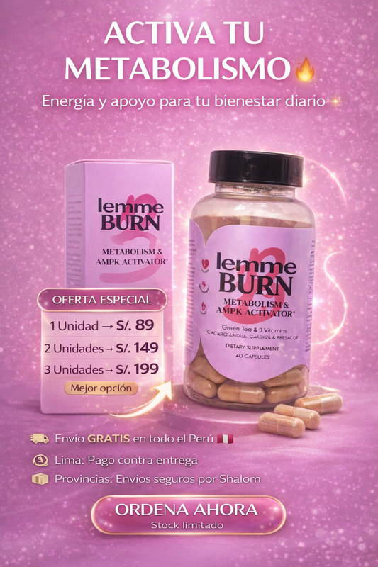 LEMME BURN™: Suplemento vegano para acelerar el metabolismo y quemar grasa abdominal