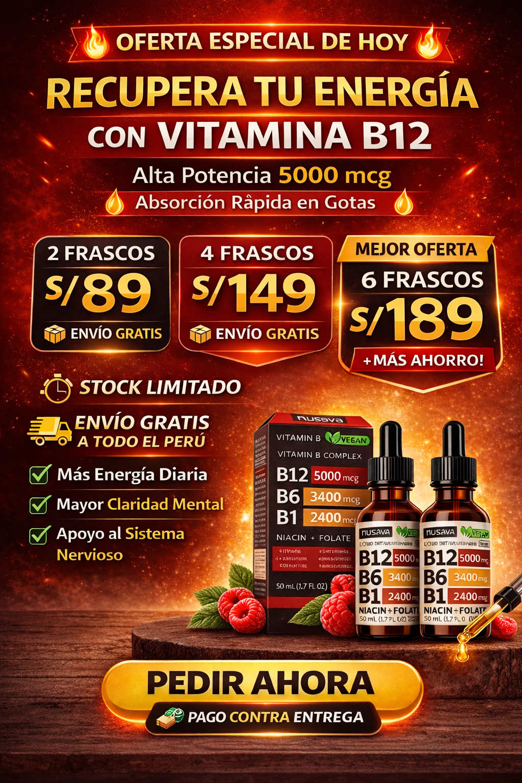 2 VITAMINA B12 EN GOTAS (Alta Potencia 5000 mcg)