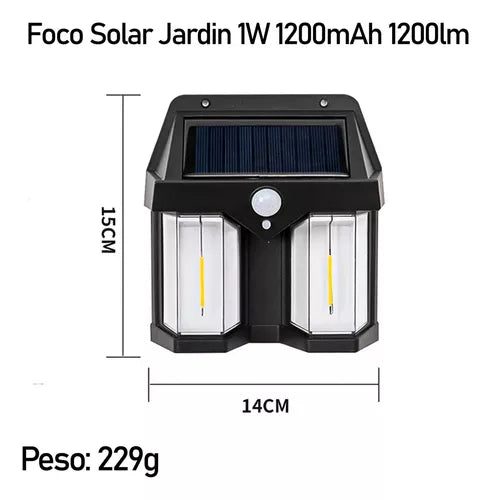 LÁMPARA SOLAR DOBLE CON SENSOR DE MOVIMIENTO