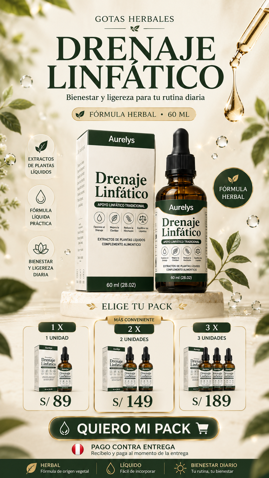 GOTAS HERBALES DRENAJE LINFÁTICO 60ML
