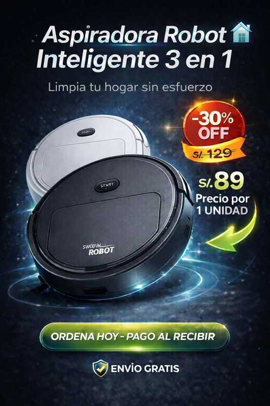 ASPIRADORA ROBOT INTELIGENTE 3 EN 1