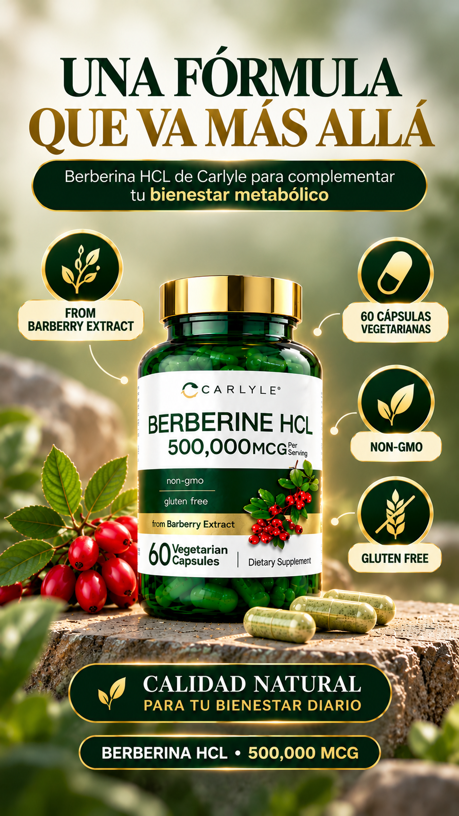 BERBERINA HCL 500,000mcg