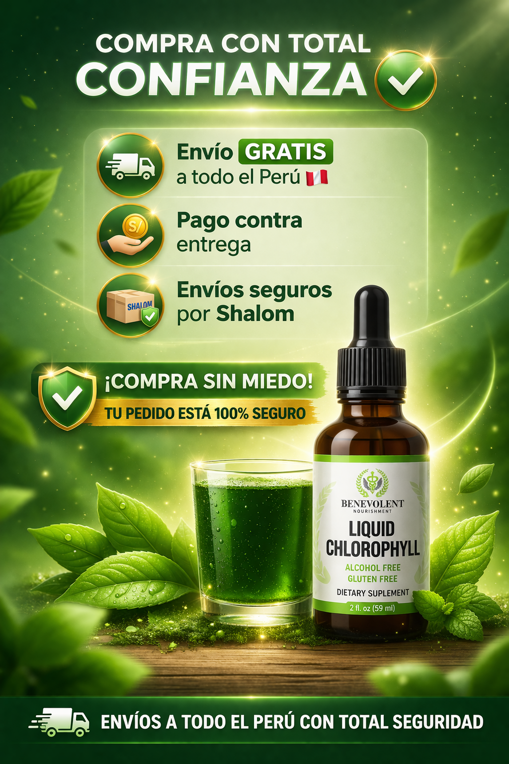 CLOROFILA LÍQUIDA - CONCENTRADO PURO 50ML
