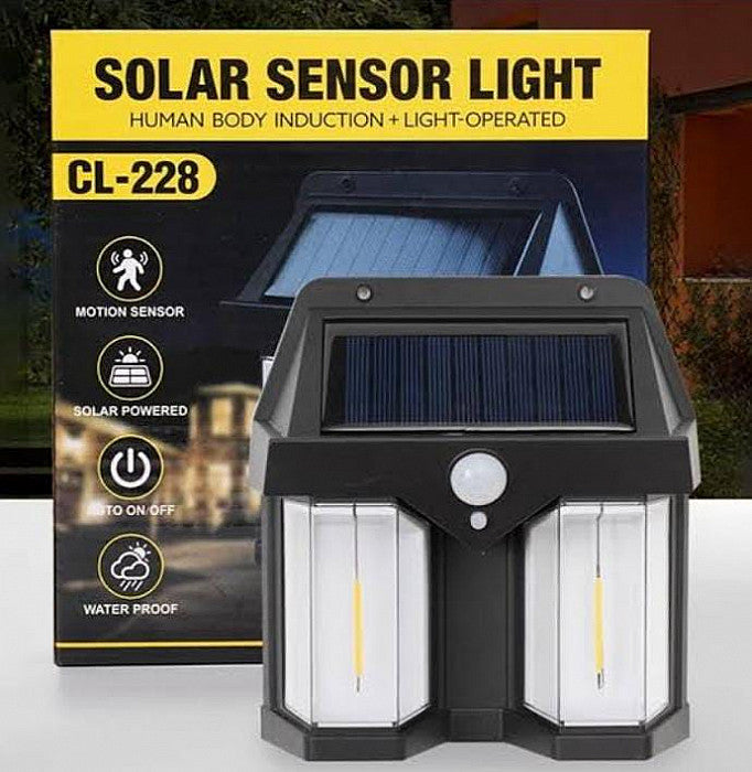 LÁMPARA SOLAR DOBLE CON SENSOR DE MOVIMIENTO