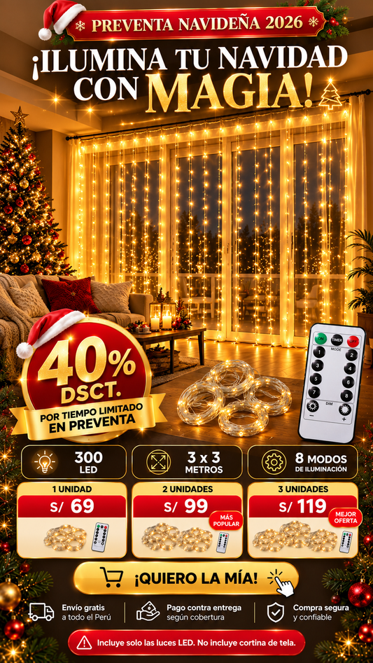 CORTINA LUCES HADA 3X3 METROS