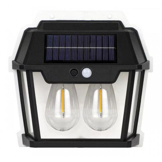LÁMPARA SOLAR 2 FOCOS CON SENSOR DE MOVIMIENTO