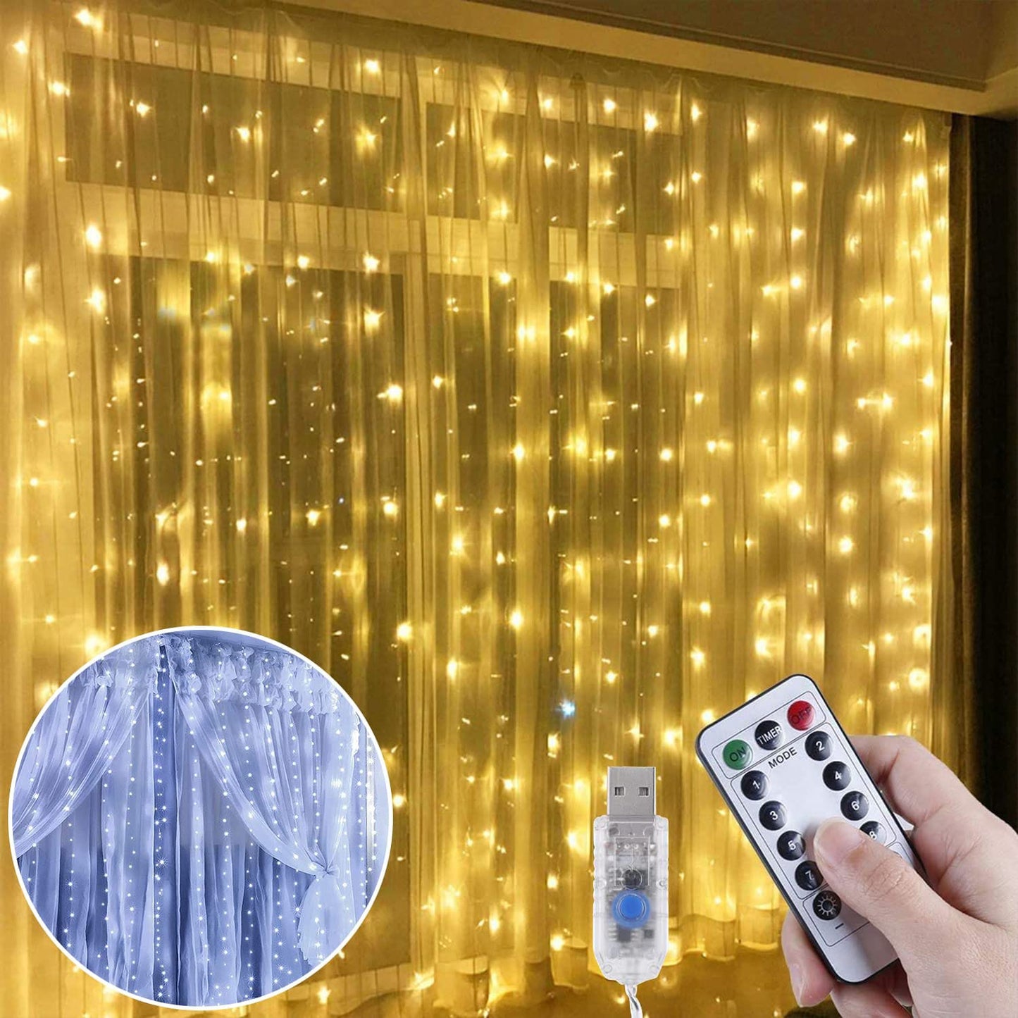 LUCES LED CORTINA HADA 3X3 METROS