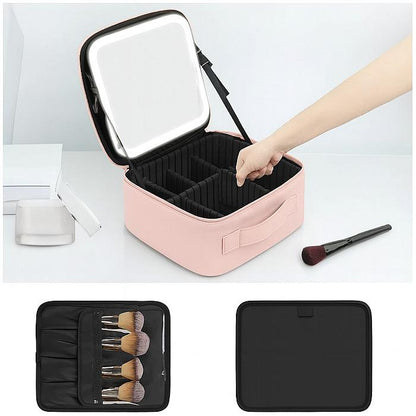 MALETÍN DE MAQUILLAJE CON ESPEJO LED + 1 DEPILADOR DE CEJAS (DE REGALO 🎁)